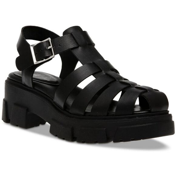 Wild Pair Shoes - Wild Pair Black Chunky Fisherman Sandals